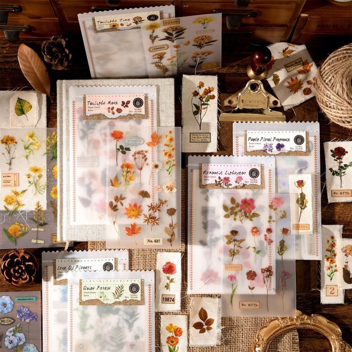 

Sticker Bunga Aesthetic Stiker Scrapbook FLOWER RUB ON EDITION Journal Kit Supplies
