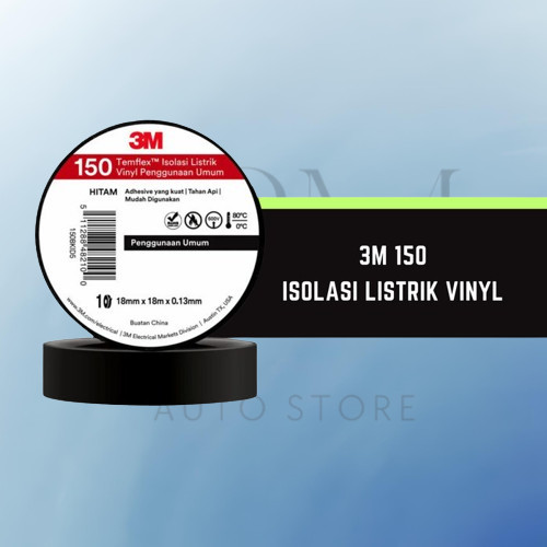 

Solasi 3M Original Listrik 150 Tahan Api Temflex Vinyl Isolasi Ori Untuk Kabel 1258
