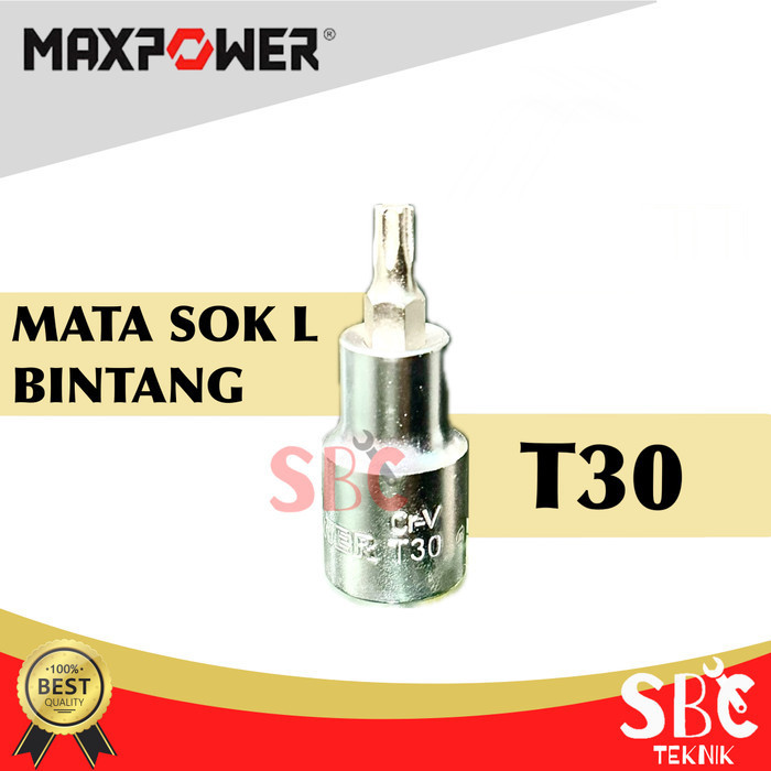 MAXPOWER Mata Sok L Bintang T30 Kunci Star Bit Socket Sock Shock T 30
