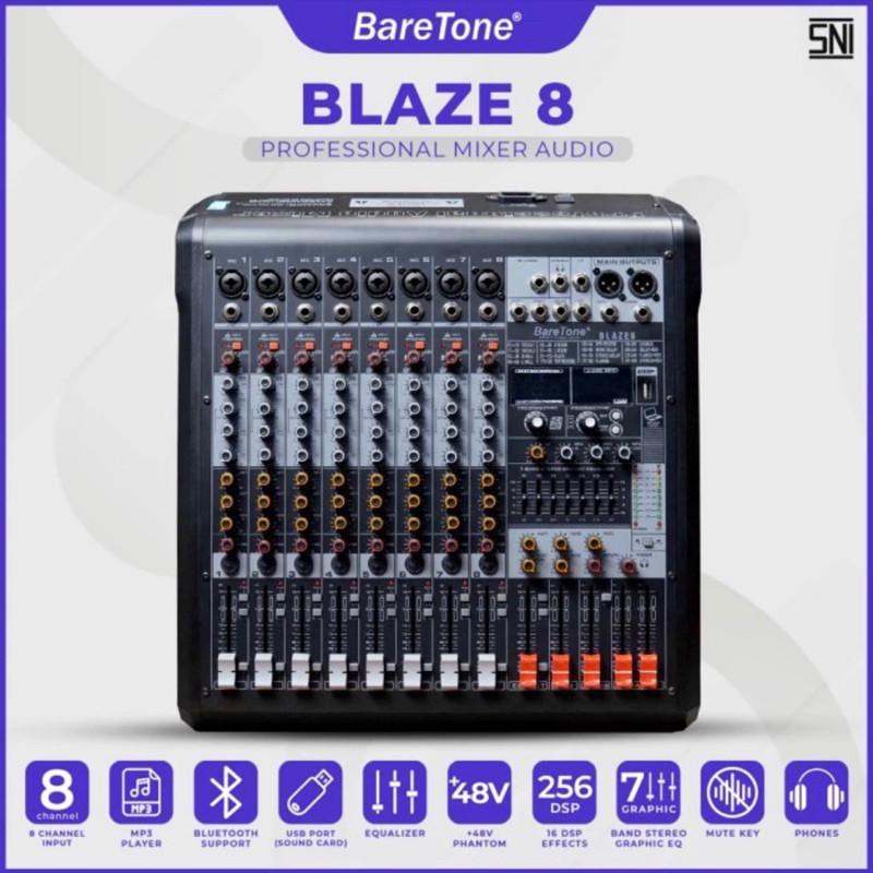 HARGA SPESIAL Mixer Audio BareTone BLAZE 8 - Professional MIxer 8 channel