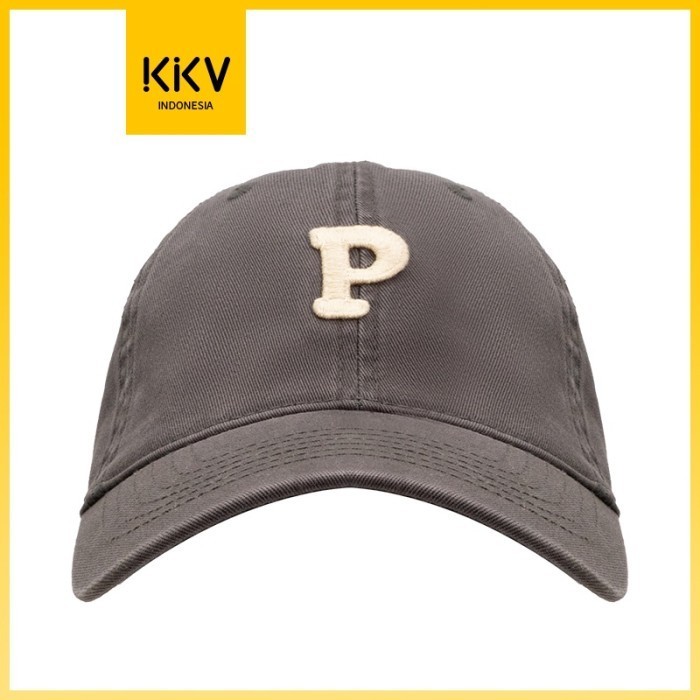 ✨W.H.Sw✨ - PROMO KKV LETTER-P Baseball Cap Topi Bisbol Pria Wanita Bordir Huruf P - Grey