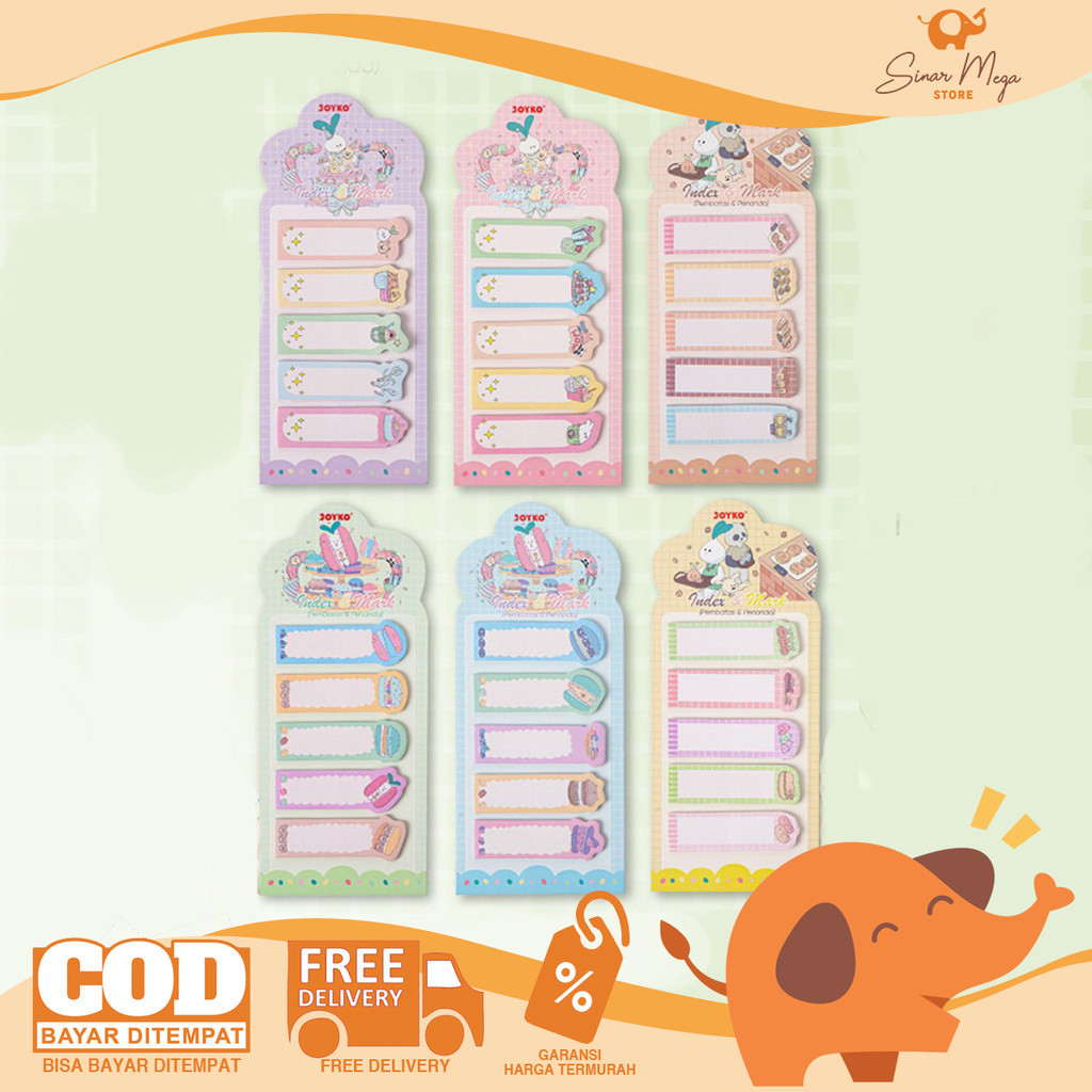 

Joyko Index & Memo IM-79 Penanda Sticky Notes Dessert Macaron Series Pembatas Kertas Lucu 100 Lembar