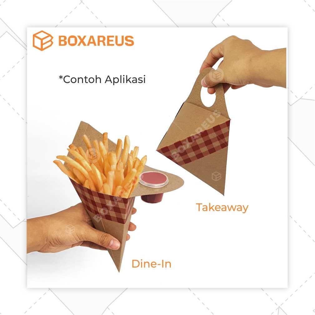 Snack Box Kentang Goreng Kemasan French Fries Dus Kraft FP Kentang Small Brown
