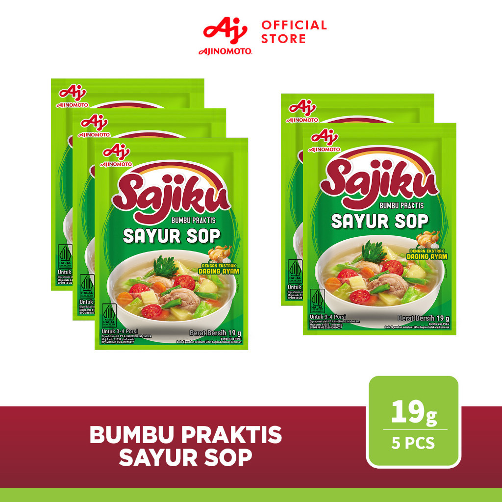 

Sajiku® Bumbu Praktis Sayur Sop 19gr (5 pcs)