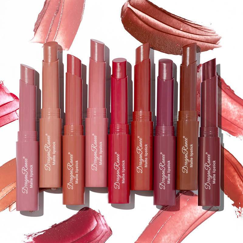 [COD]Dragon Ranee Lipstik Matte Mist Lipstik Cameo Coklat Alami Tahan Lama Lipstik Berwarna Nude-COD