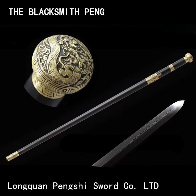 Katanas/Tongkat Jenis Pedang/Cina Pola Baja Butik Blackwood Naga Kruk Pedang/Mendaki Gunung Tongkat 