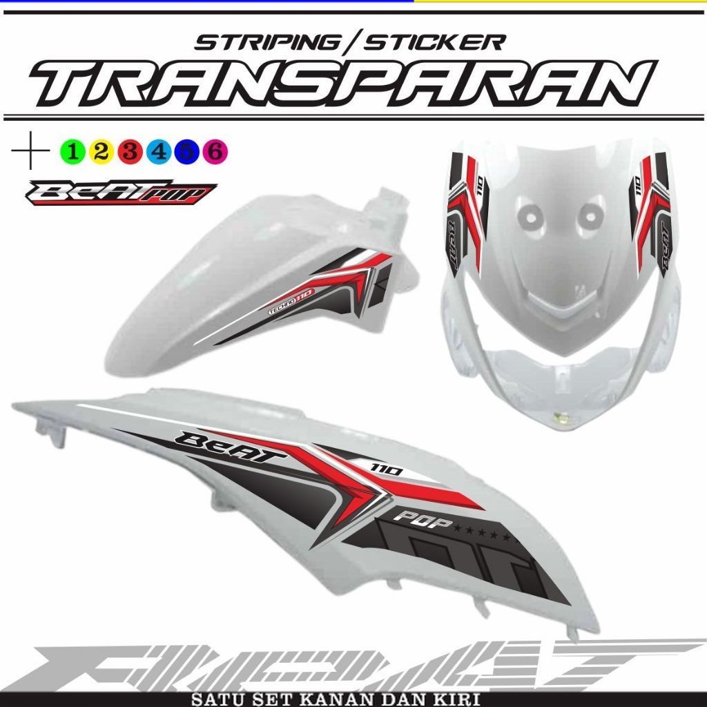 STIKER  BEAT POP TRANSFARAN MOTOR BEAT POP STIKER TRANSPARAN STRIPING BEAT POP FI / STIKER TRANSFARA