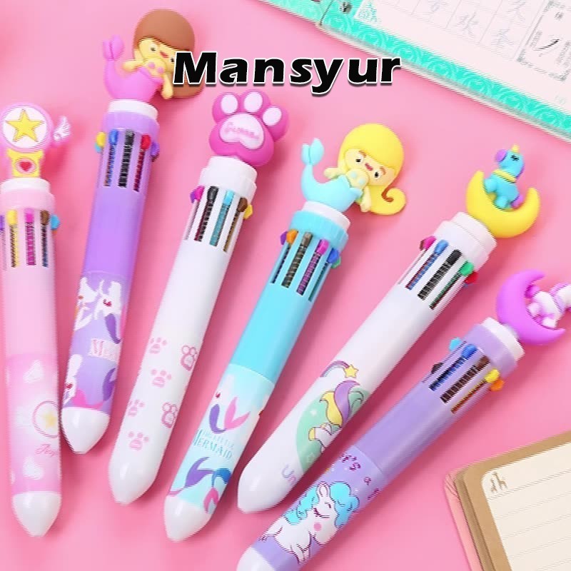 

Pulpen 10 warna Dino 1 Pen Pensil Pencil [ Unicorn, Flamingo, Dinosarus] Pena Ballpoint Pulpen karakter