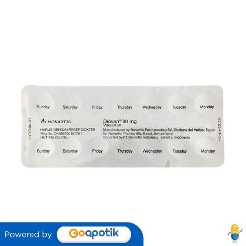 Diovan 80 Mg Blister 14 Tablet