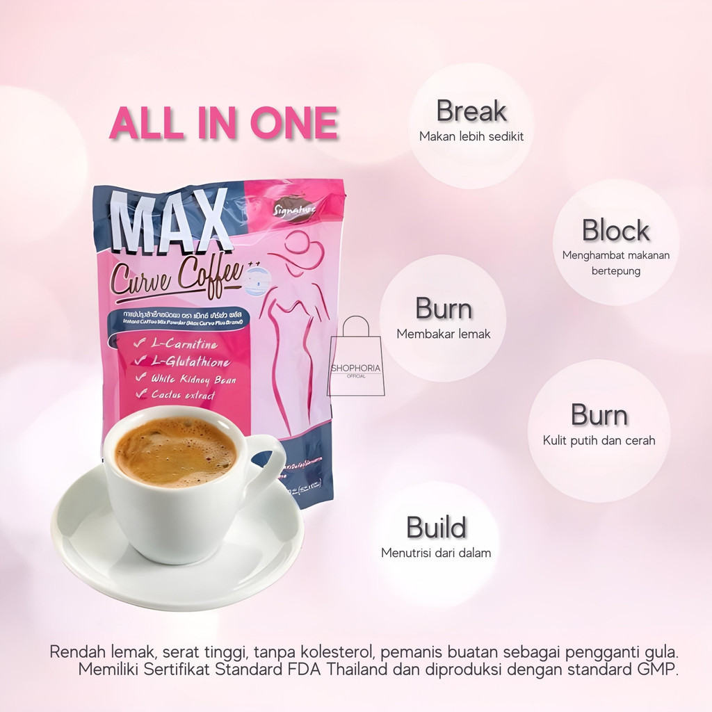 

PROMO Max Curve Instant Coffee 150 Gram Isi 10 Sachet Thailand Kopi Instan Kurus Langsing