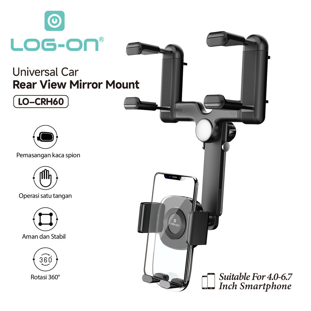 LOG ON HOLDER UNTUK SPION TENGAH MOBIL LO-CRH60 REAR VIEW MIRROR MOUNT