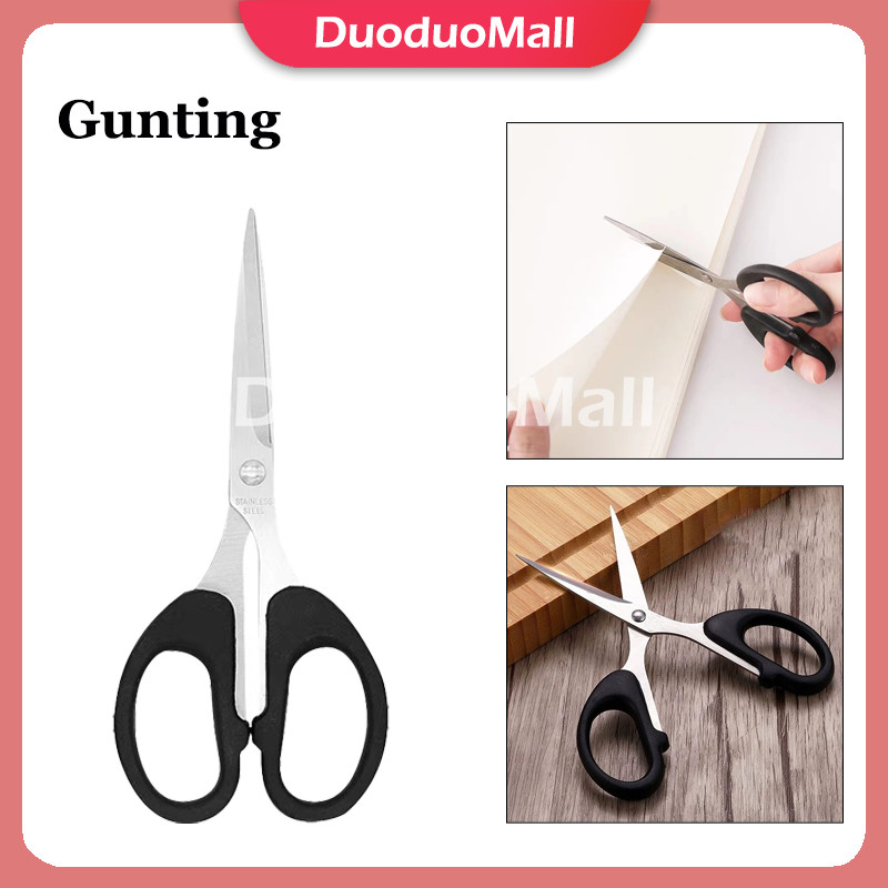 

Gunting Stainless Steel /Gunting Kertas Gagang Hitam Sedang