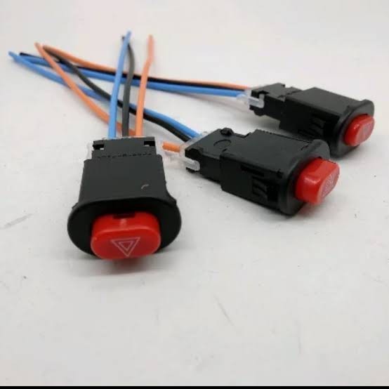 SAKLAR ON OFF HAZARD SEGITIGA MOTOR STANG MINI LED LAMPU MOTOR BEAT KECIL HAZZARD MIO VARIO SUPRA X 