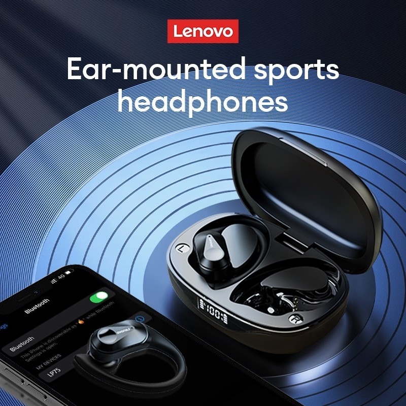 Lenovo Thinkplus LP75 TWS Bluetooth Earphones V5.3 OWS Open Ear Sport Headphones IPX5 Waterproof