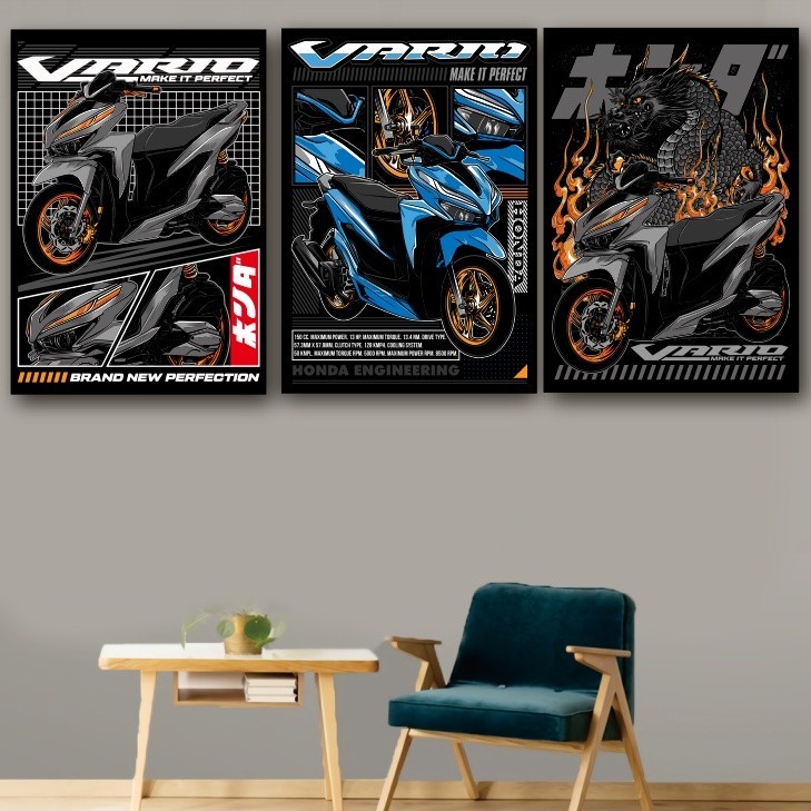 KARIMIKA Poster Kayu Motor HONDA VARIO 160 150 Team Vario