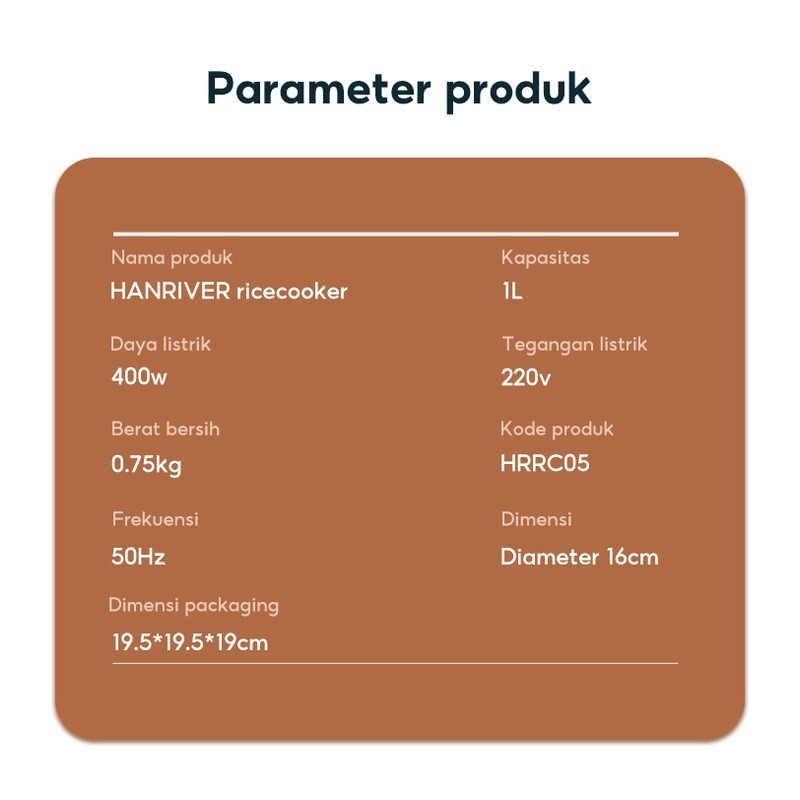 BIG SALE HOT DEALS Pengiriman Dari MedanHAN RIVER Magic com mini HRRC05WT Rice Cooker Mini/Penanak