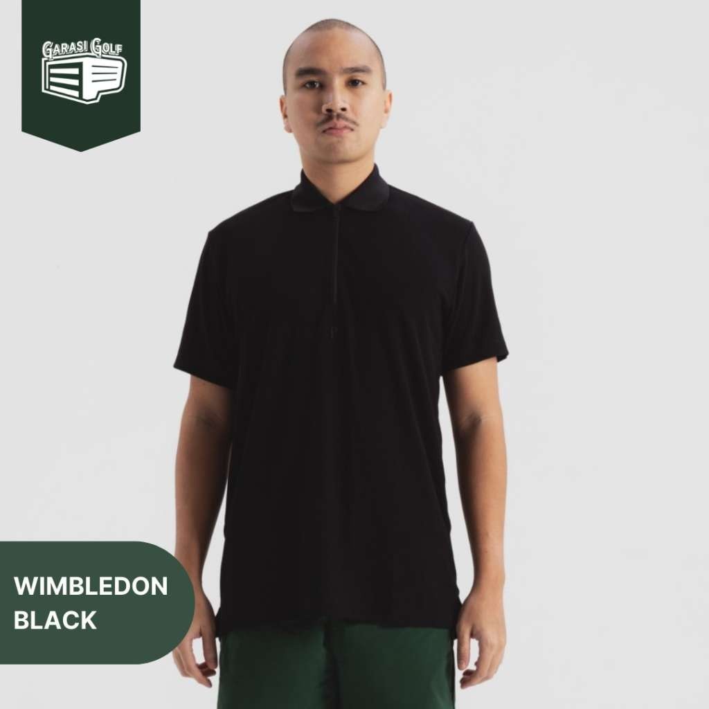 PALM Mens Polo Wimbledon Black - Baju Kaos Shirt Golf Pria