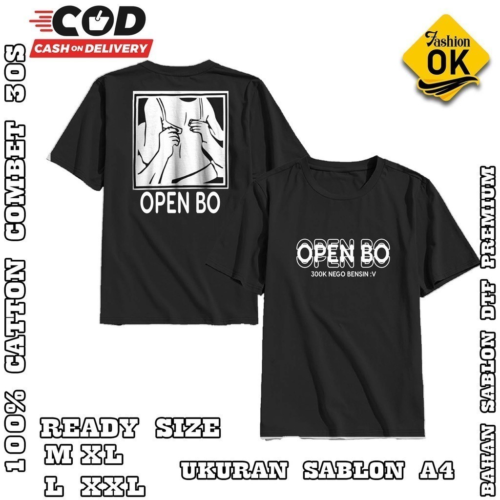 DarjoCloth -  KAOS OPEN BO 300K NEGO BENSIN//KAOS COPEL//KAOS KATA KATA LUCU// KAOS DISTRO MURAH Bah