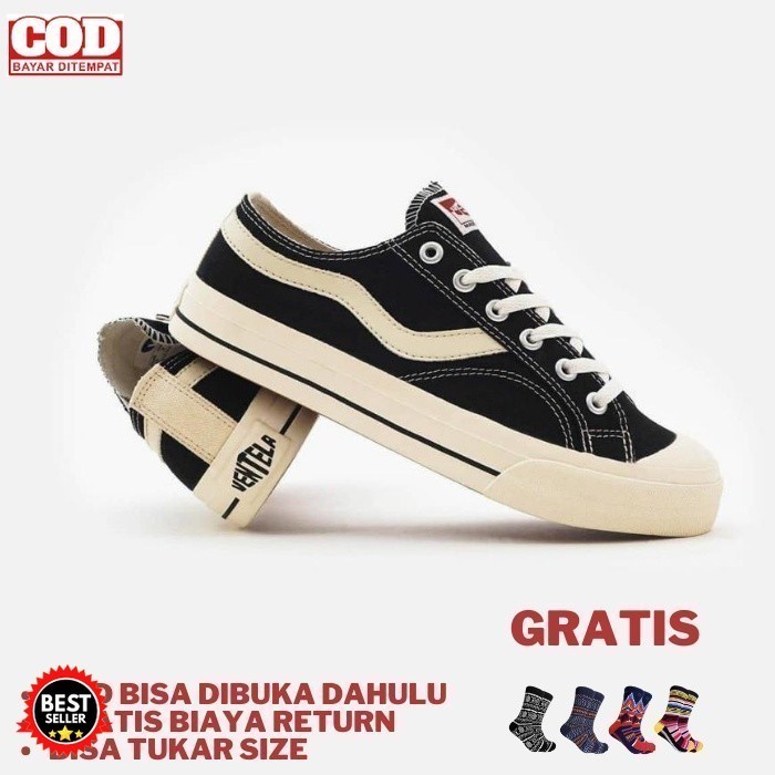 (Bonus Kaos Kaki Skate Oldschool) Sepatu Ventela Original 100% Sneakers Pria Vantela New Public Low 