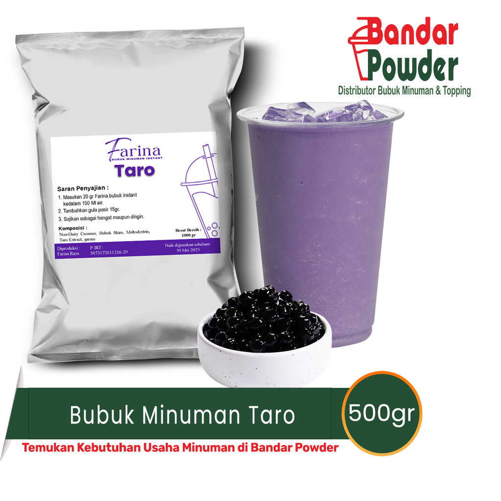 

Bubuk Minuman Taro 1kg - Serbuk Minuman Farina Premium Plain