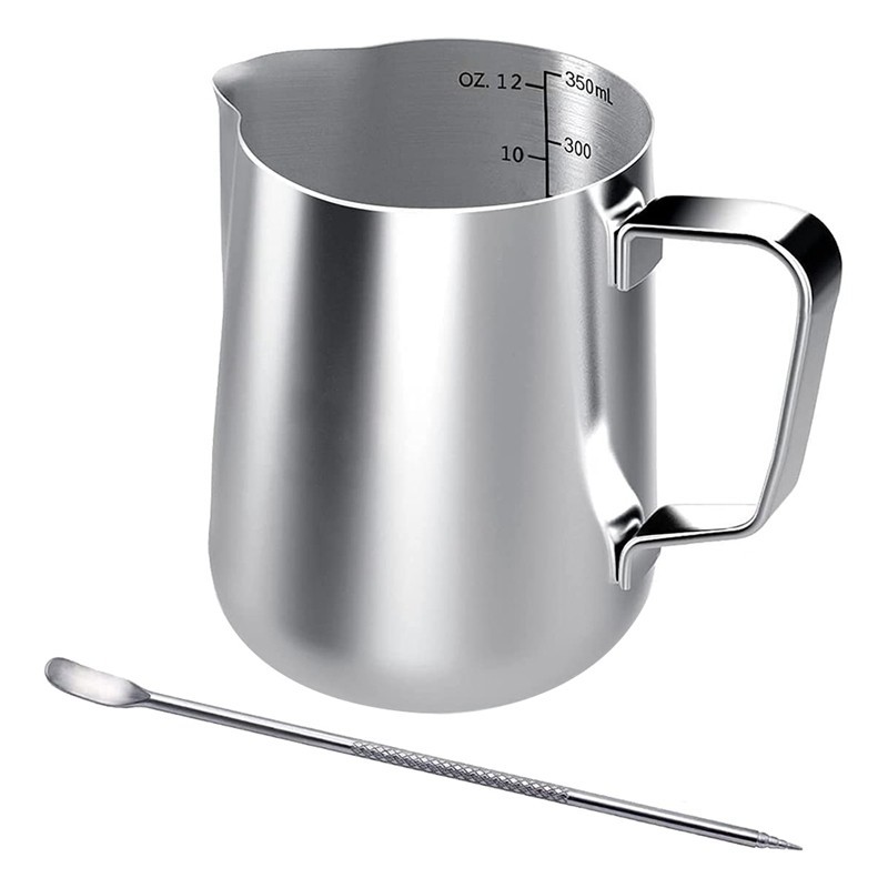 Milk Frothing Jug 350Ml Milk Jug Stainless Steel Milk Jug Frothing Pitcher Milk Jug For Coffee Machi