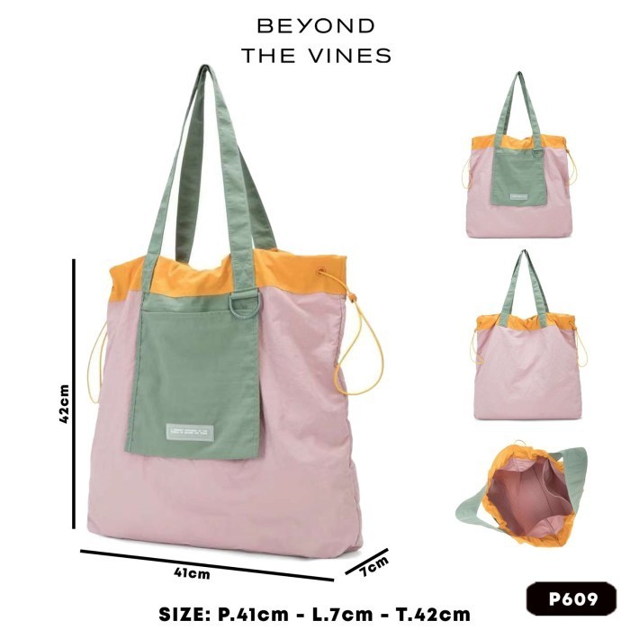 TOTE BAG WANITA BTV TOGGLE TOTE IMPORT. - teal colour blc