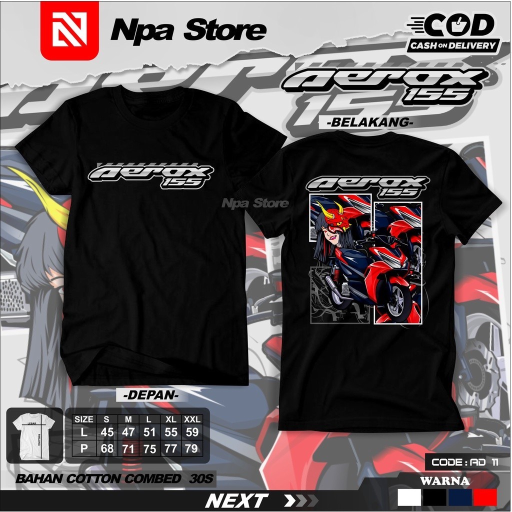 Kaos Baju Motor YAMAHA ALL NEW AEROX 155 New Design Tshirt Aerox neww kaos otomotif