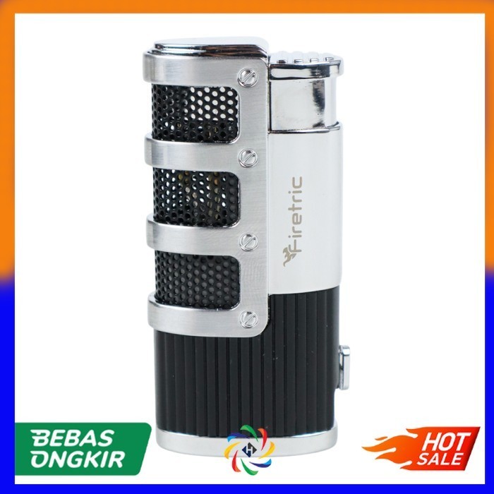 Korek Api Torch Lighter 3 Jet Flame Gas Butane with Cigar Punch