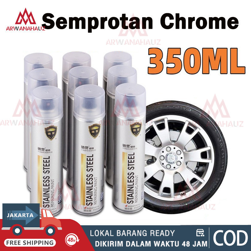 【5Pcs】350 ML Cat Semprot Chrome Sapporo Chrome Spray Paint Anti Karat Warna Stainless Cat Semprot Kr