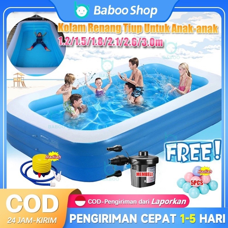 【Ready Stock】Kolam renang anak Kolam renang rumah anak-anak bayi lebih tebal orang dewasa dan anak-a