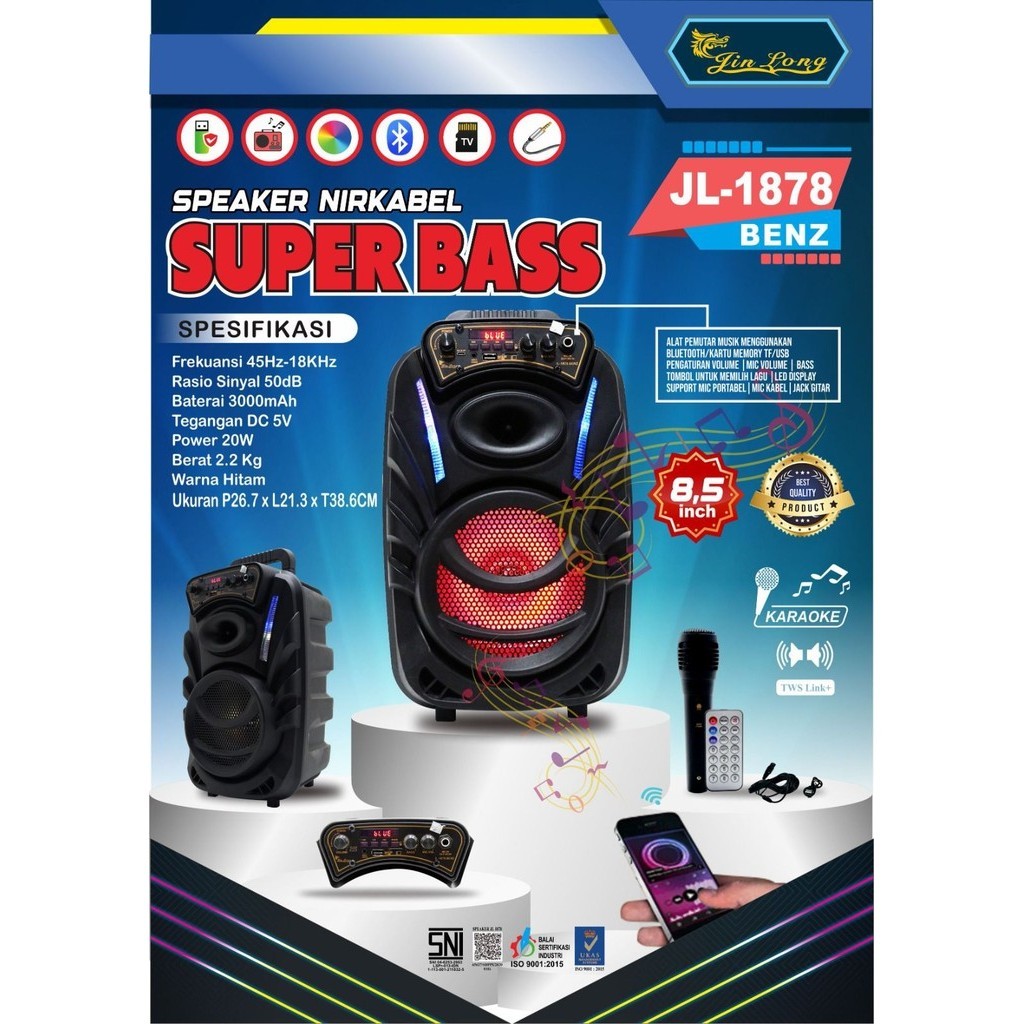 SPEAKER JINLONG JL 1878 BENZ | Speaker Portable Jinlong 1878 Benz