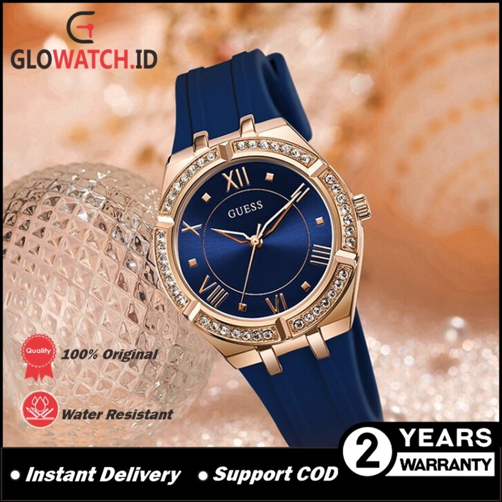 Jam Tangan Wanita Guess GW0034L4 Ladies Blue Navy Dial Blue Silicon Strap Original (Garansi 2 tahun)