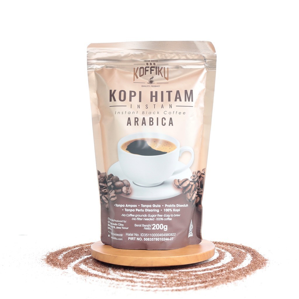 

200g 100% ARABICA Kopi Hitam Tanpa Ampas - KOFFIKU