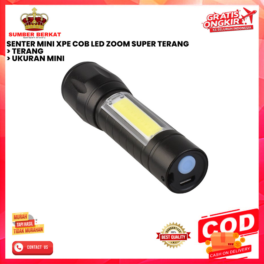 SENTER MINI XPE COB LED ZOOM SUPER TERANG [SB]