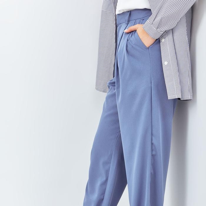 Haba Preppy Pants - Celana Kulot Panjang Wanita - Jet Black, M