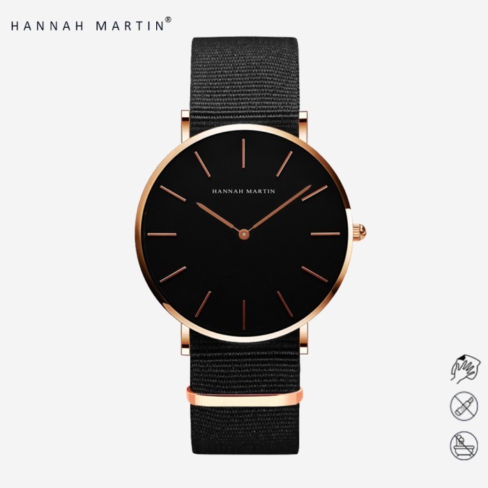 HANNAH MARTIN CH02-FK Jam Tangan Pria Kuarsa Sangat Tipis 40mm