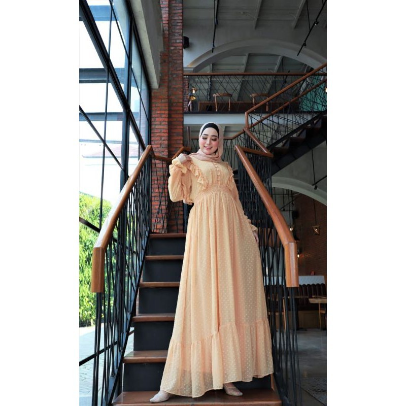 3.3 FAWNIA RUBIAH Gamis muslimah lebaran kondangan gaun wisuda walimatul dress pesta muslimah