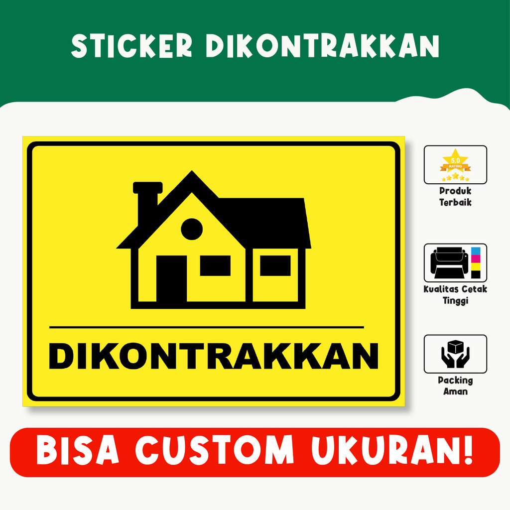 

Sticker Dikontrakkan – Informasi Properti Disewakan, Bisa Custom Nama & Kontak