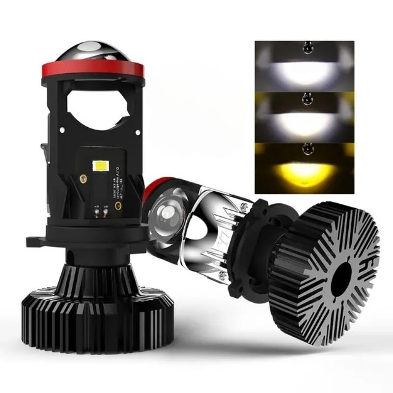 Lampu Mobil Y7D-S H4 3 Warna Mini Projector Hi-loo