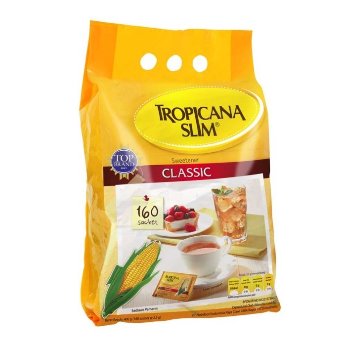 

Gula pemanis halus bubuk Tropicana Slim Tropicanaslim Classic (160 sachet) - Classic 160 Sac