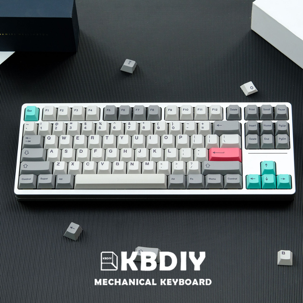 KBDiy GMK Keycap DYE-SUB PBT Keycap GMK 9009 Modern Dolch-Light Retro Cherry Profile ISO Keycaps for