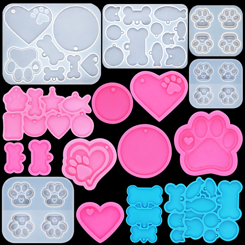 

Dog Tag Bone Shaped Kitten Claw Keychain Mold DIY Resin Mold Crystal Epoxy Silicone Mold Pendant Jewelry Making Casting Mould
