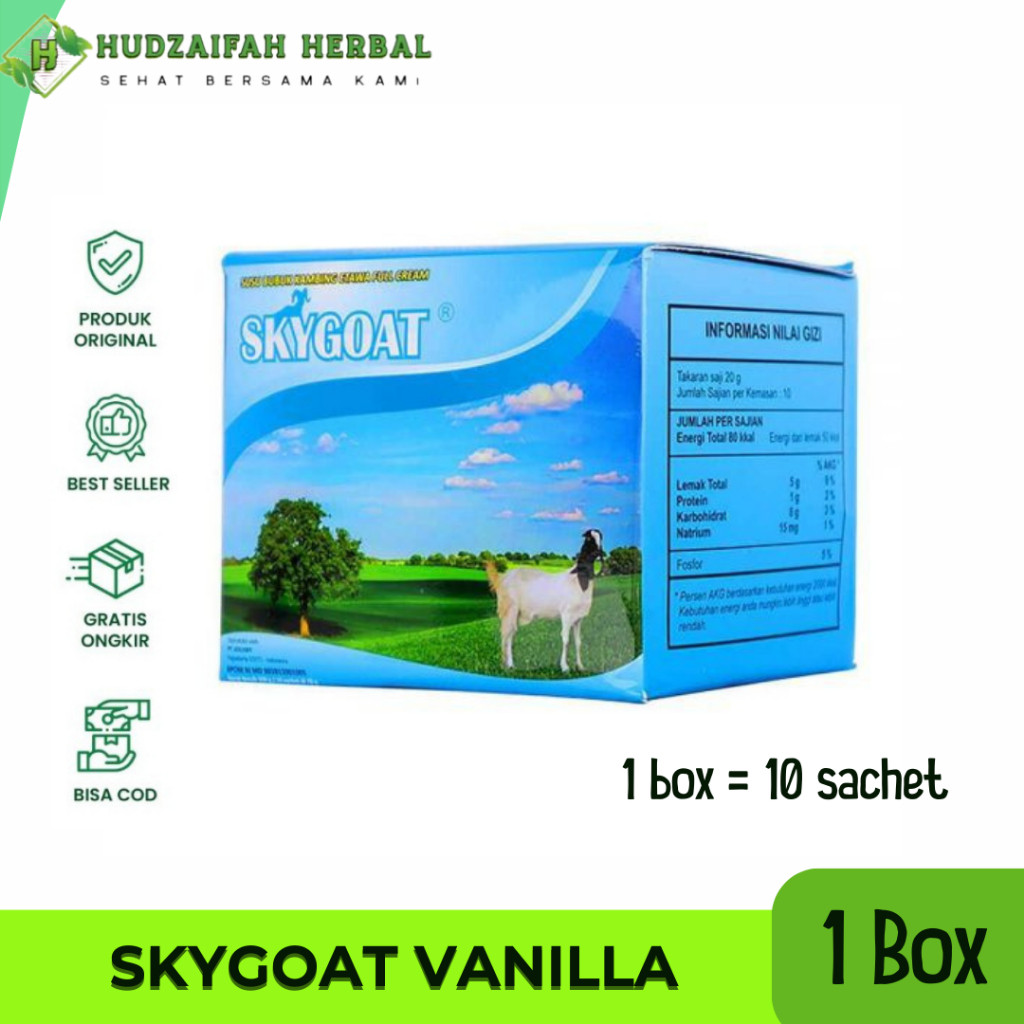 

INBUY - Susu Kambing Etawa Bubuk SKY GOAT Original Vanilla 1 Box Isi 10 Sachet