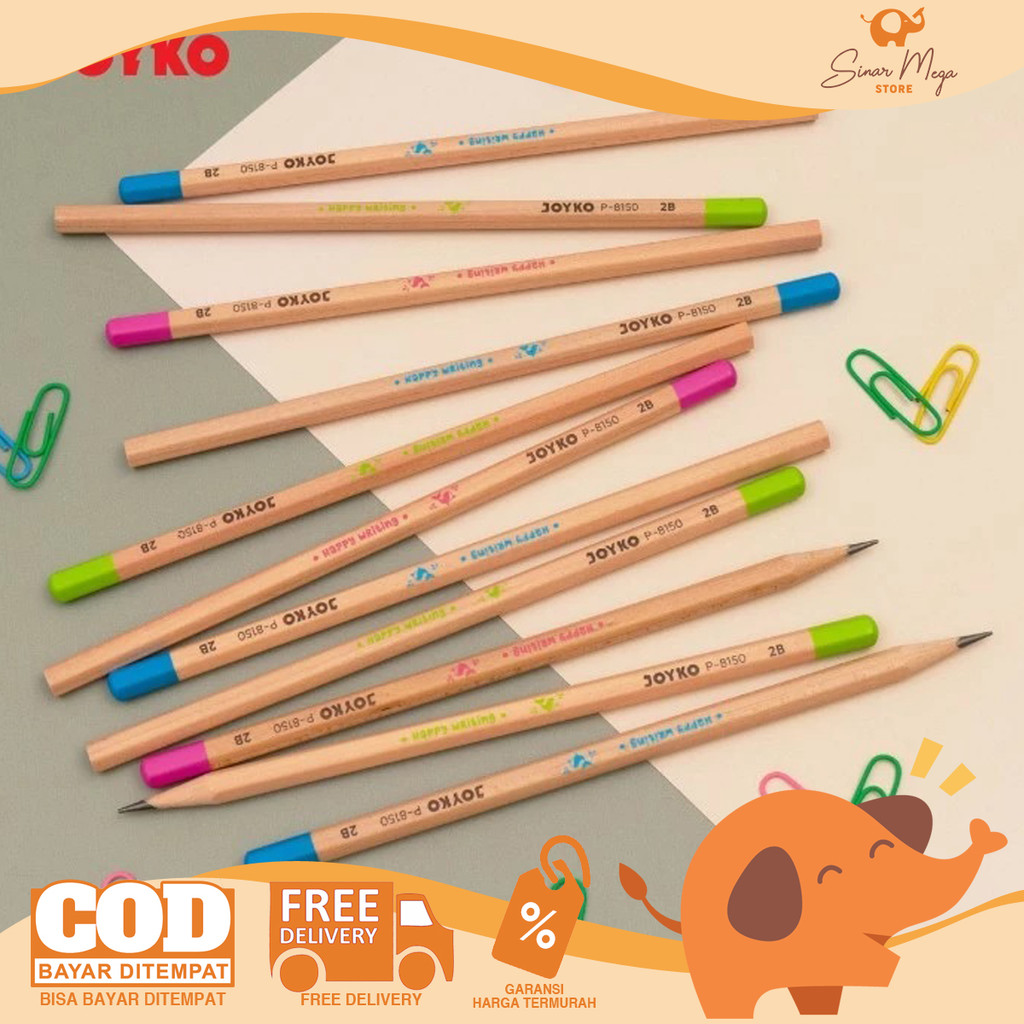 

JOYKO Pencil P-8150 Happy Writing - Pensil 2B Drum Isi 36 Murah