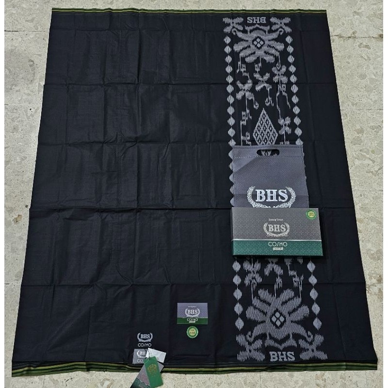 Sarung BHS Cosmo Polos hitam gold//sarung bhs original//sarung/sarung bhs/COD