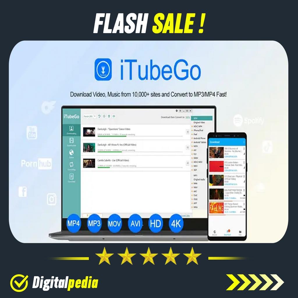 Aplikasi iTubeGo Youtube Downloader iTube Go Lifetime Full Version Bergaransi Premium PRO Permanen P