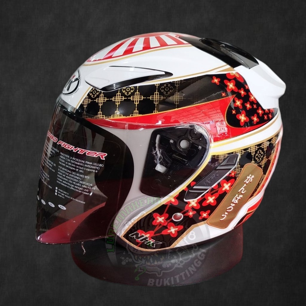 HELM NHK R1 SINGLE VISOR MANEKINEKO WHITE