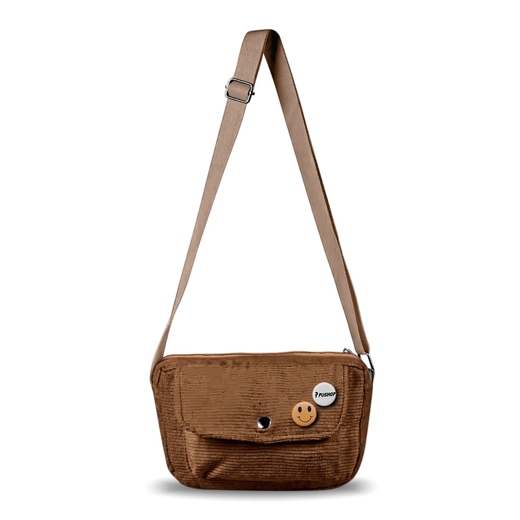 Tas Selempang Corduroy Moana Tas Slingbag Wanita Pushop