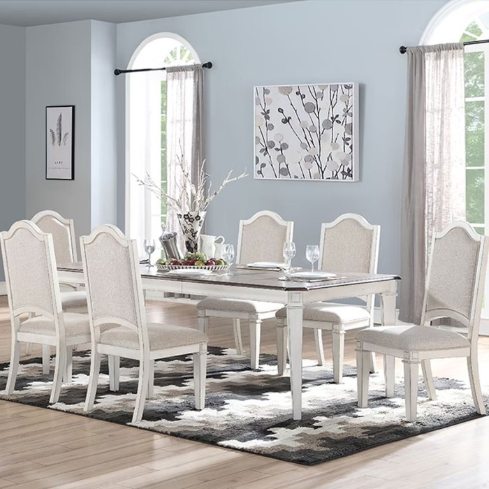 MEJA MAKAN MARBLE | MEJA MAKAN SET | MEJA MAKAN | Lawton Rectangular Dining Table with 8 Chairs