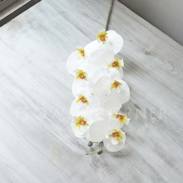 Bunga Artificial Anggrek Latex Variasi Putih (B24109) - Putih Hijau